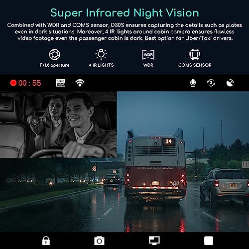 D30S 4K Dash Cam with GPS Wi