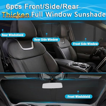 6pcs Thicken Sun Shades for Honda Civic Sedan 2012