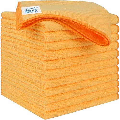 Yellow Microfiber Cleaning Cloths 12 Pack (12 Count)