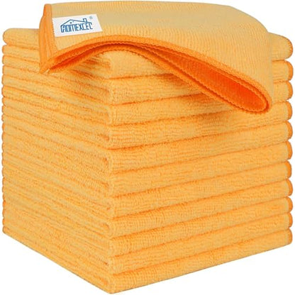 Yellow Microfiber Cleaning Cloths 12 Pack (12 Count)