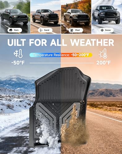 Premium Color TPE Floor Mats for Ram 1500 Crew Cab 2019