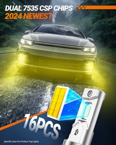 H11 LED Fog Lights Bulbs Yellow or DRL 16000LM Brightness (2 Count)