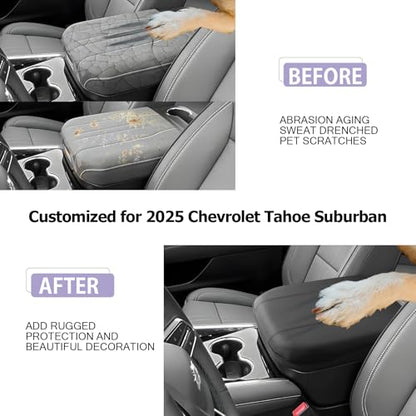 2025 2026 Suburban Tahoe Center Console Cover Compatible with 2025 2026 Chevy Suburban Tahoe Accessories Armrest Cover Armrest Console Cover