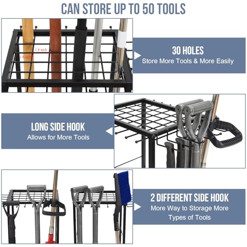 Garden Tool Organizer Holds 50 Long