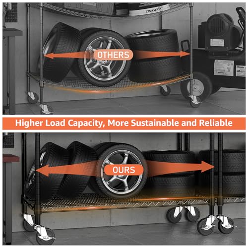 53" W Garage Shelving 5 Tier Industrial 2200LBS Metal Shelving Units for Commercial