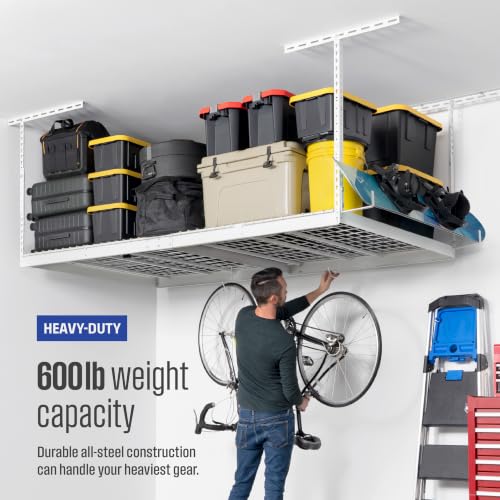 White 4x8 Overhead Storage Rack w
