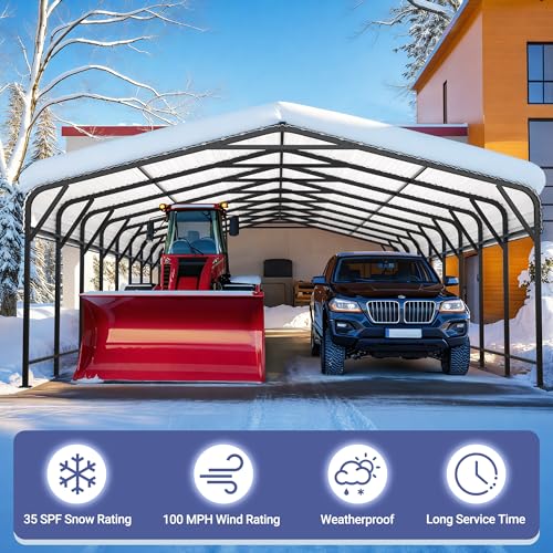 20x30 FT Heavy Duty Metal Carport Canopy