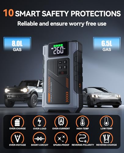 Car Battery Charger Jump Starter with Air Compressor