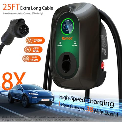Level 2 EV Charger 48 Amp Hardwired J1772 Wall