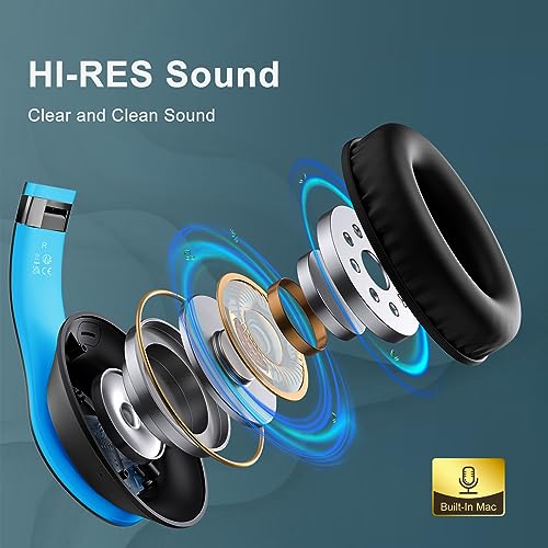 Wireless Bluetooth Headphones Over Ear V6.0 HiFi Stereo with Mic