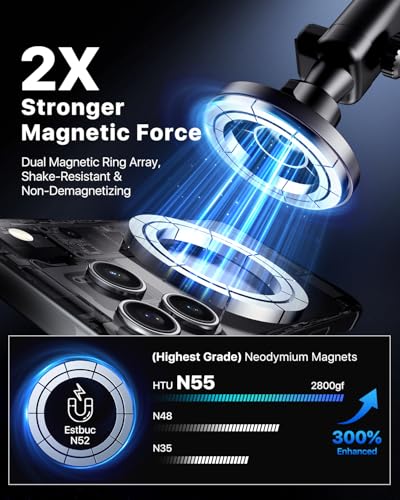 Military Grade for MagSafe Car Mount Holder【Upgraded Strongest Suction】