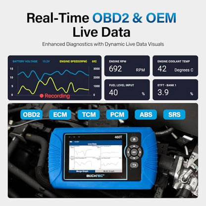 460T OBD2 Scanner Car Code Reader Engine ABS SRS Transmission Diagnostic Tool