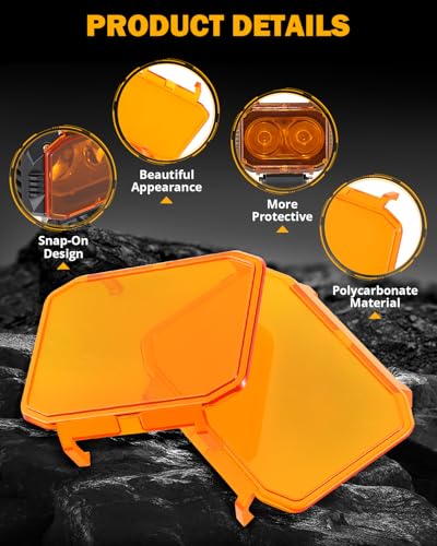 4 Inch R4 Series Square Offroad 2300K Dark Amber Protective Cover (2 Count)