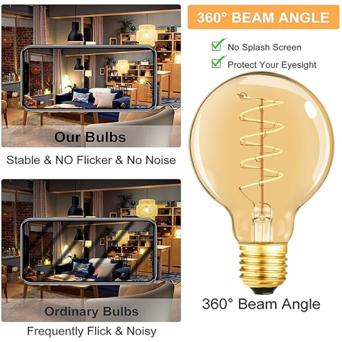 Vintage LED Spiral Filament Bulb G25 (4 Count)