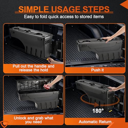 Truck Bed Swinging Toolbox Fits for Chevy GMC Silverado (7.5 Count)