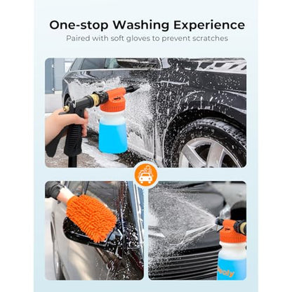 Upgraded Car Wash Foam Gun + Microfiber Wash Mitt