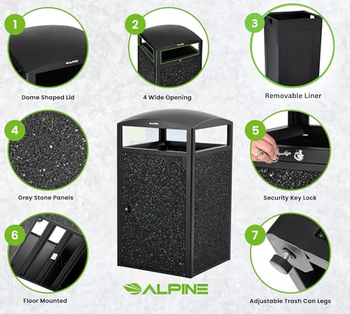 Outdoor Commercial Trash Can with Lid