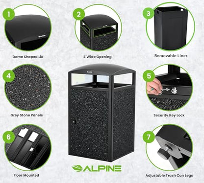 Outdoor Commercial Trash Can with Lid
