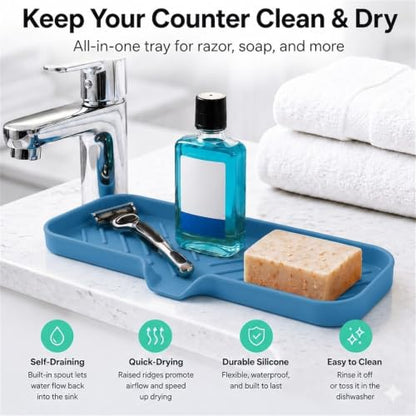 Silicone Soap Dish with Drain Spout