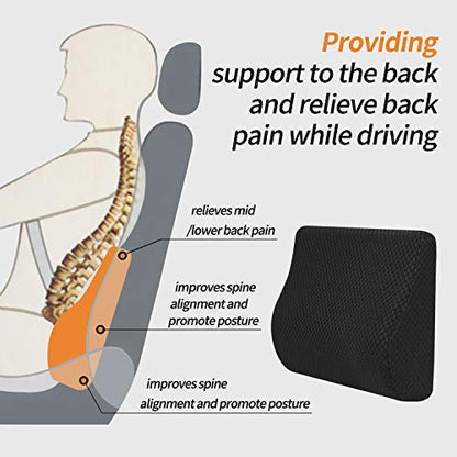 Memory Foam Lumbar Support Pillow for Car