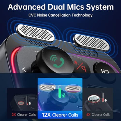 Bluetooth 5.4 FM Transmitter Car Adapter 54W with Light Switch