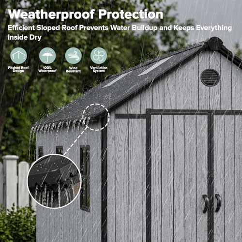 Outdoor Storage Shed 8x12 FT with Floor
