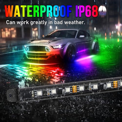 Car Led Underglow Lights Aluminum Dream Chasing Color Accent Light Bar (16 Ounce)