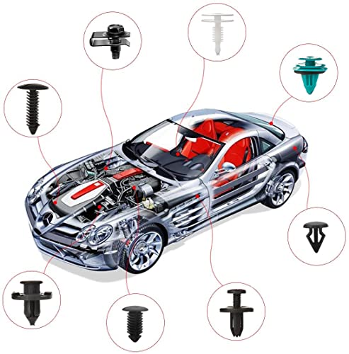 801pcs Car Push Retainer Clips with 24 Popular Push Pins for Auto Parts (801 Count)