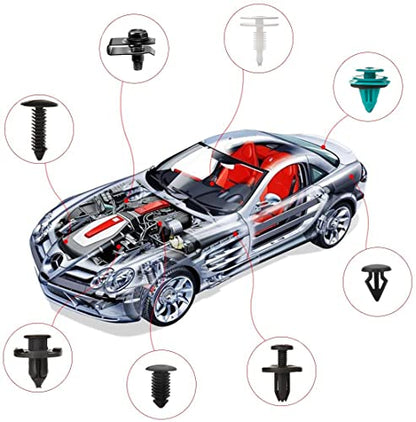 801pcs Car Push Retainer Clips with 24 Popular Push Pins for Auto Parts (801 Count)