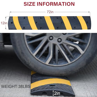 2 Pack 6FT Speed Bumps with 8 Bolts (2 Count)