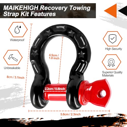 Tow Strap Heavy Duty with Hooks (2 Count)