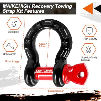 Tow Strap Heavy Duty with Hooks (2 Count)