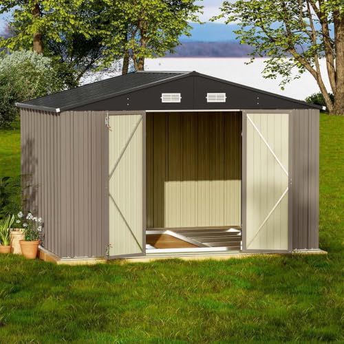 10x8 FT Outdoor Storage Shed with Floor Frame
