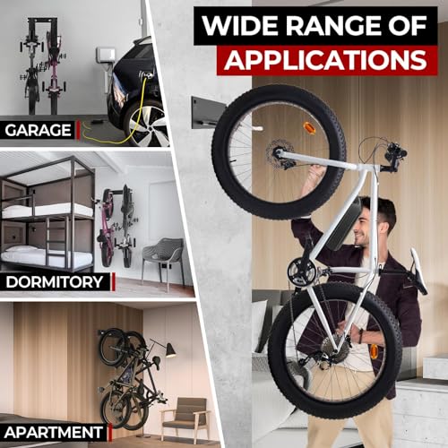 Fat Tire Bike Rack Wall Mount Garage Storage