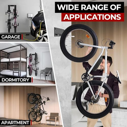 Fat Tire Bike Rack Wall Mount Garage Storage