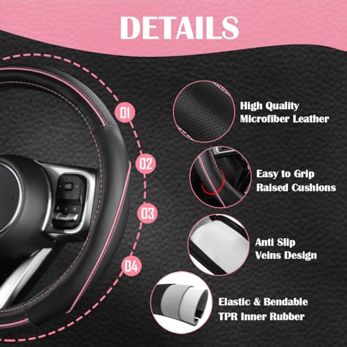Car Seat Covers Full Set for Women Girls with Waterproof Car Floor Mats