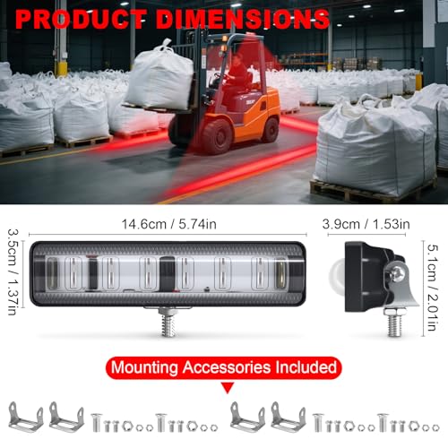 LED Forklift Safety Light Red for AGV Automated Guided Vehicle (4 Count)