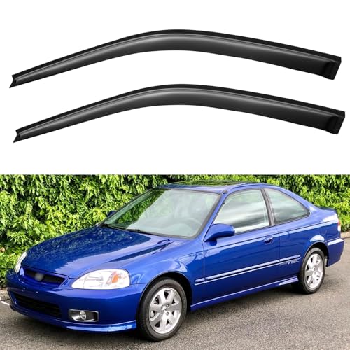 Window Visors Rain Guards for 1996 1997 1998 1999 2000 Honda Civic Coupe (2 Count)