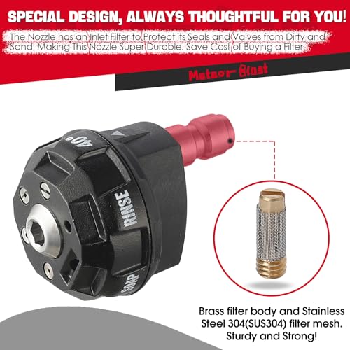 MeteorBlast 6 in 1 Quick Change over Adjustable Pressure Washer Nozzle Tips