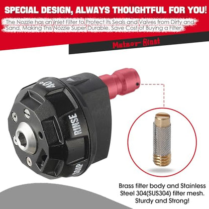 MeteorBlast 6 in 1 Quick Change over Adjustable Pressure Washer Nozzle Tips
