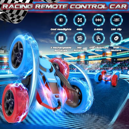 Red Blue RC Stunt Car for Boys Girls