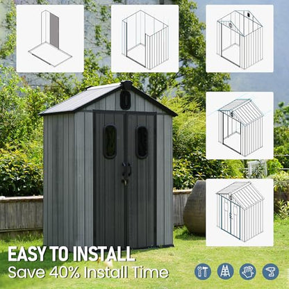 Domi 5x3 FT Resin Outdoor Storage Shed