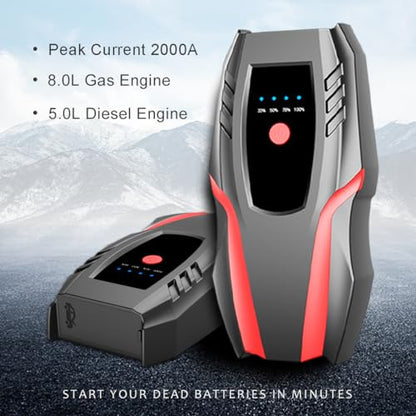 12v Auto Jump Starter Pack with Air Compressor