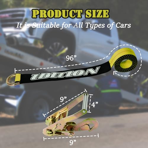 4 Pack Car Tie Down Straps for Trailers (4 Count)