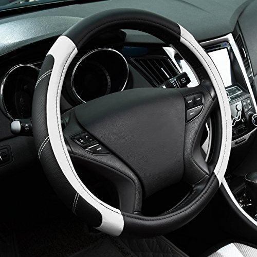 Line Rider Microfiber Leather Sporty Steering Wheel Cover Universal Fits for 95% Truck