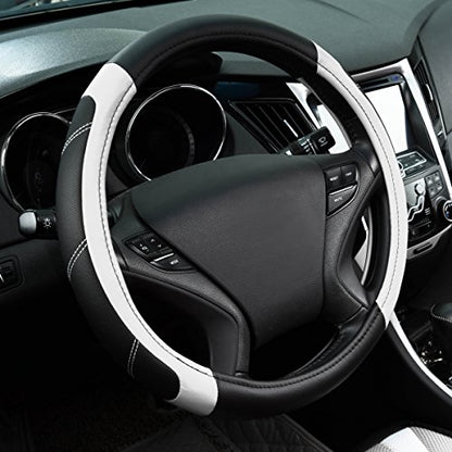 Line Rider Microfiber Leather Sporty Steering Wheel Cover Universal Fits for 95% Truck