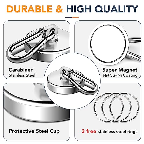 150LB Magnetic Hooks Neodymium Magnets Heavy Duty with Swivel