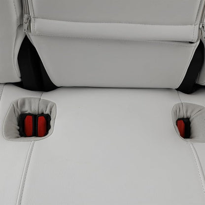 EKR Model Y Seat Covers for Tesla Model y 2020 2021 2022 2023 2024 2025 Long Range/Performance/Standard Range (Only for 5 Seats),Leather Car Seat Cover Full Set,Faux Leather (White)
