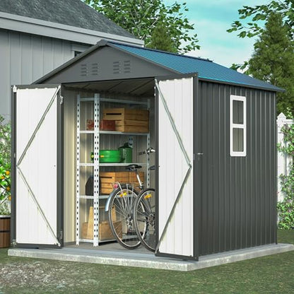 6x6 ft Metal Storage Shed Outdoor