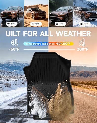 Premium Color TPE Floor Mats Custom Fit for Toyota RAV4 2019